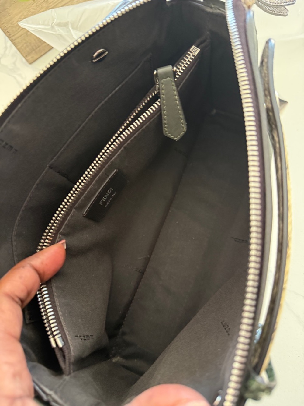 100% Authentic Fendi By The Way Leather Crossbody with Python-Trim Accent - Picture 9 of 11